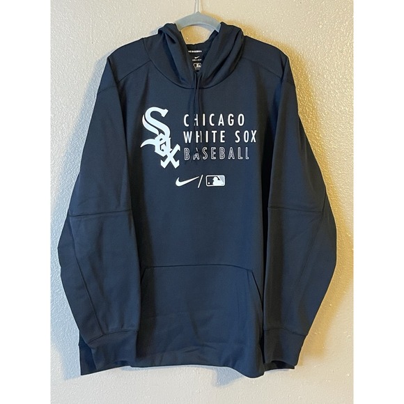 Men's 3XL NWOT Chicago White Sox Nike Logo Stack Performance Hoodie Black